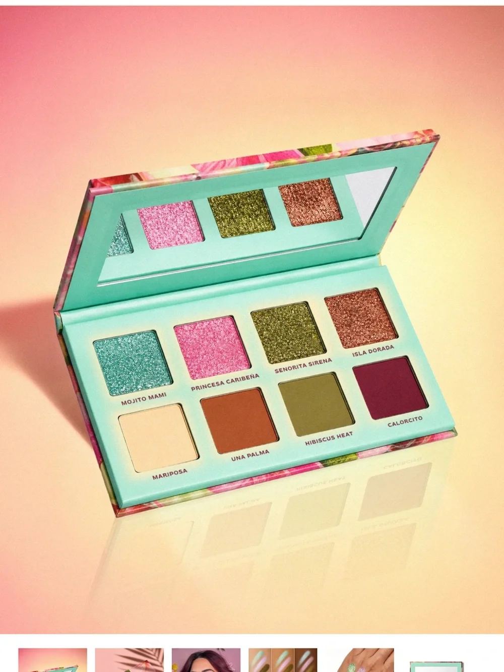 Princesa Del Caribe Pink Pressed Pigment Palette by Alamar Cosmetics